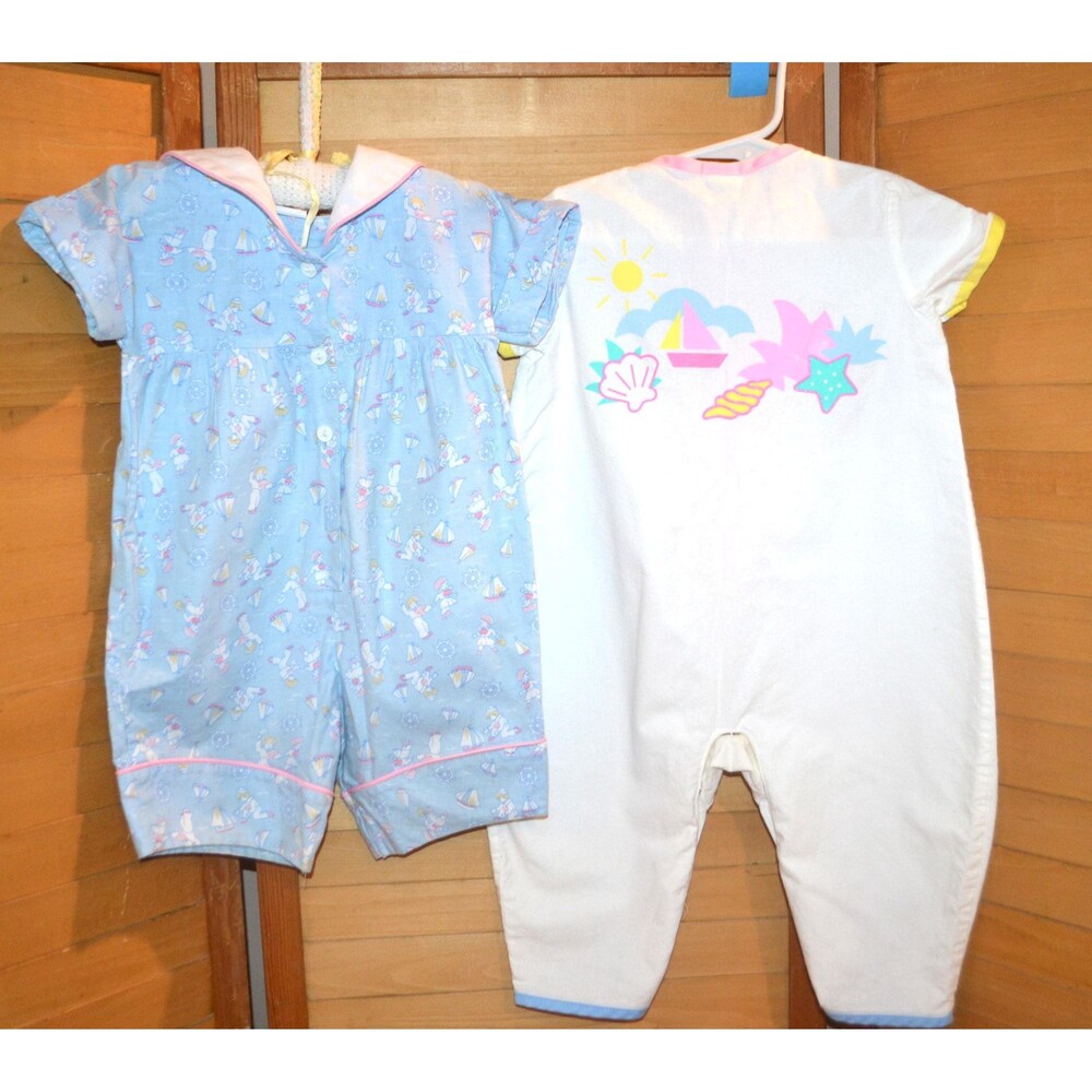 Vintage Baby Girl Loves Sailing Rompers